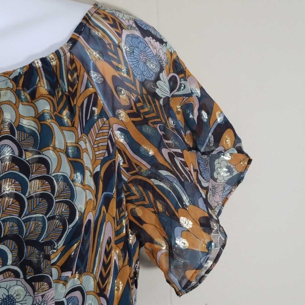 Anthropologie HD in Paris Peacock Prisma Top - Picture 5 of 8